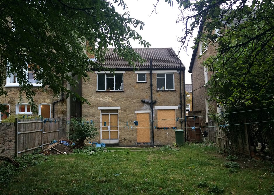 Rear elevation of the original 1950s home, built on a bomb site.