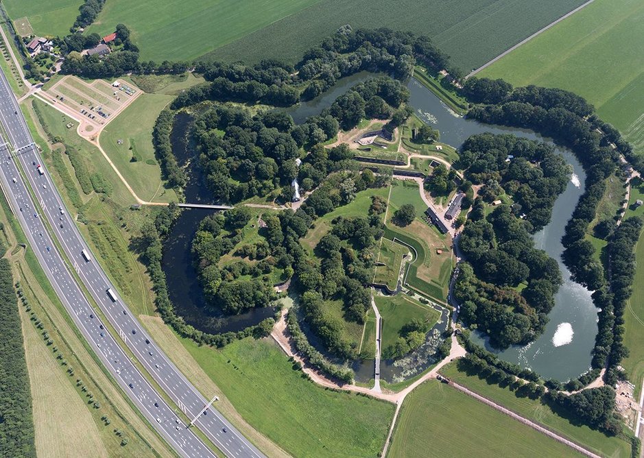 Bird's eye view of Fort Vechten, near Utrecht. Decommissioned in 1951, it was one of the largest forts on the Dutch Waterline.
