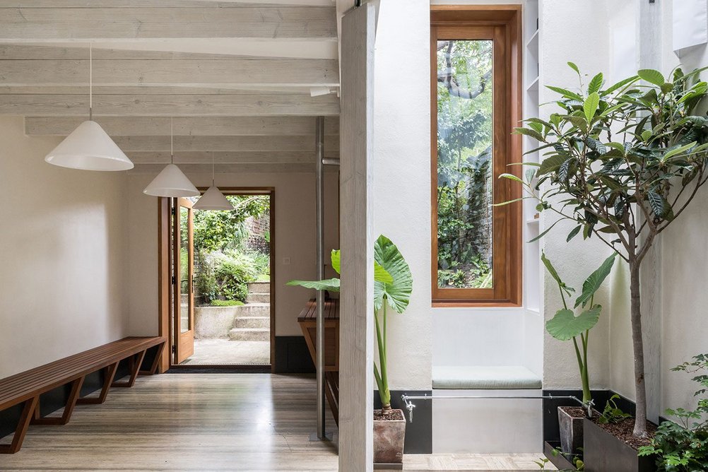 The Gallery (left) is a more intimate space than the Garden Room (right) with its higher ceilings.