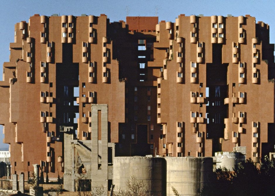 Walden 7, 1975, near Taller de Arquitectura’s office in Barcelona, has 14 storeys of social housing clustered around five courtyards. ‘Pure housing, where people actually live, can also be a celebration of form in the same way monuments are revered,’ says Bofill.