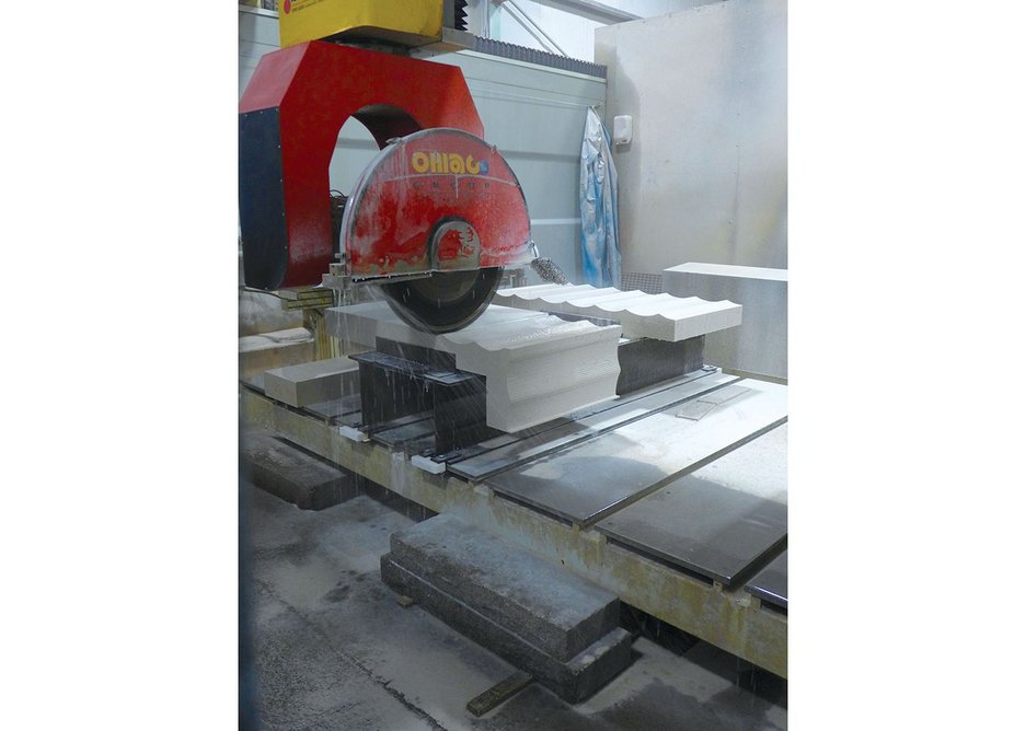 CNC stone cutting machines worked to millimetre precision.