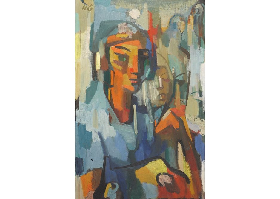 Hilde Goldschmidt, Self-Portrait, 1952, oil on canvas. Lakeland Arts Trust.  From Refuge: The Art of Belonging, Abbot Hall Art Gallery, Kendal, Cumbria, part of the Insiders/Outsiders festival