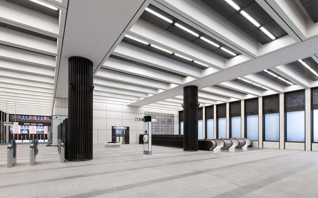 Western ticket hall at Bond Street Station designed by John McAslan + Partners.
