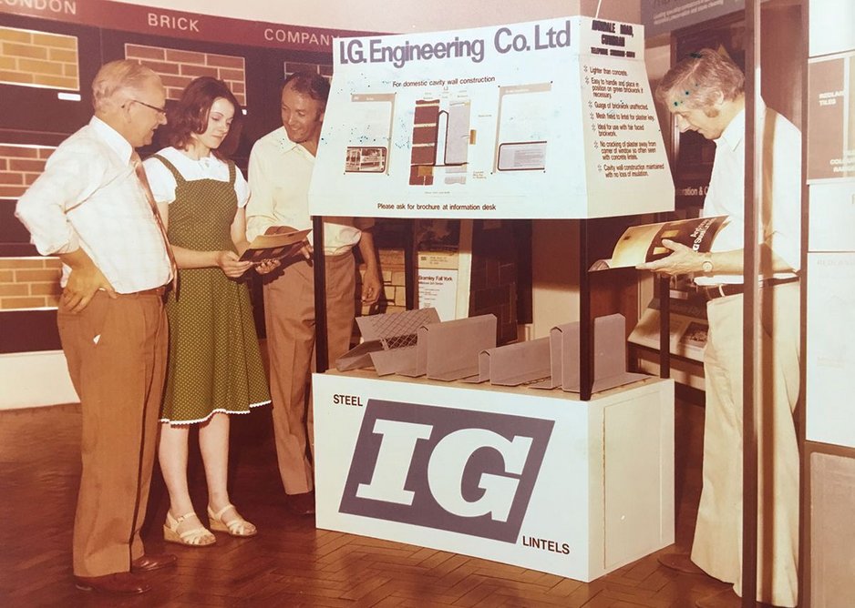 The then IG Engineering with its steel lintels at the Building Centre, Birmingham, 1974.