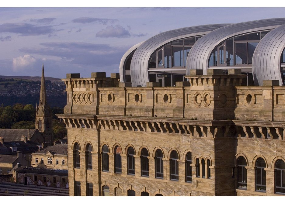 Lister Mills, Bradford by David Morley Architects and Price & Myers. The refurbishment of the building uses engineered timber for roof extension.