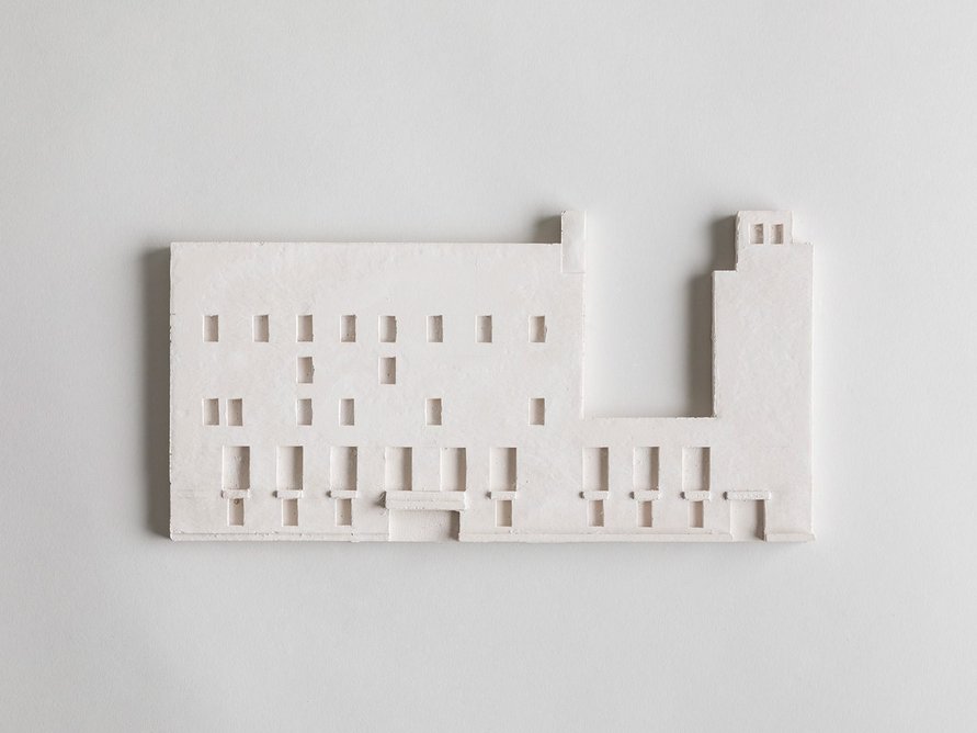 Models were  used to compose  ‘unfamiliar’ facades  that distinguish a  civic building in a residential area.