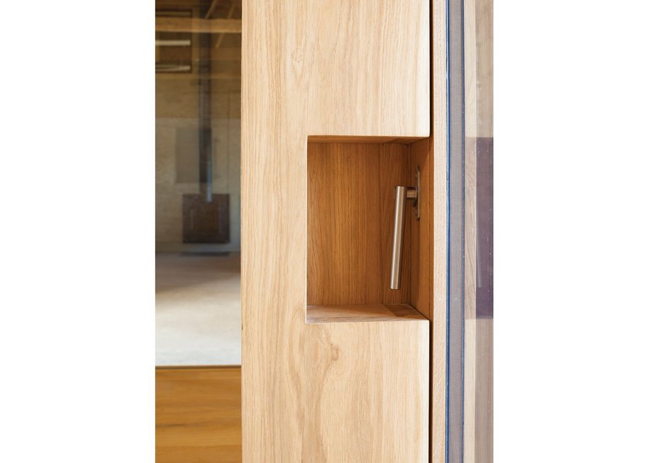 Bespoke details add quality: here the handle to the opening door to the west.