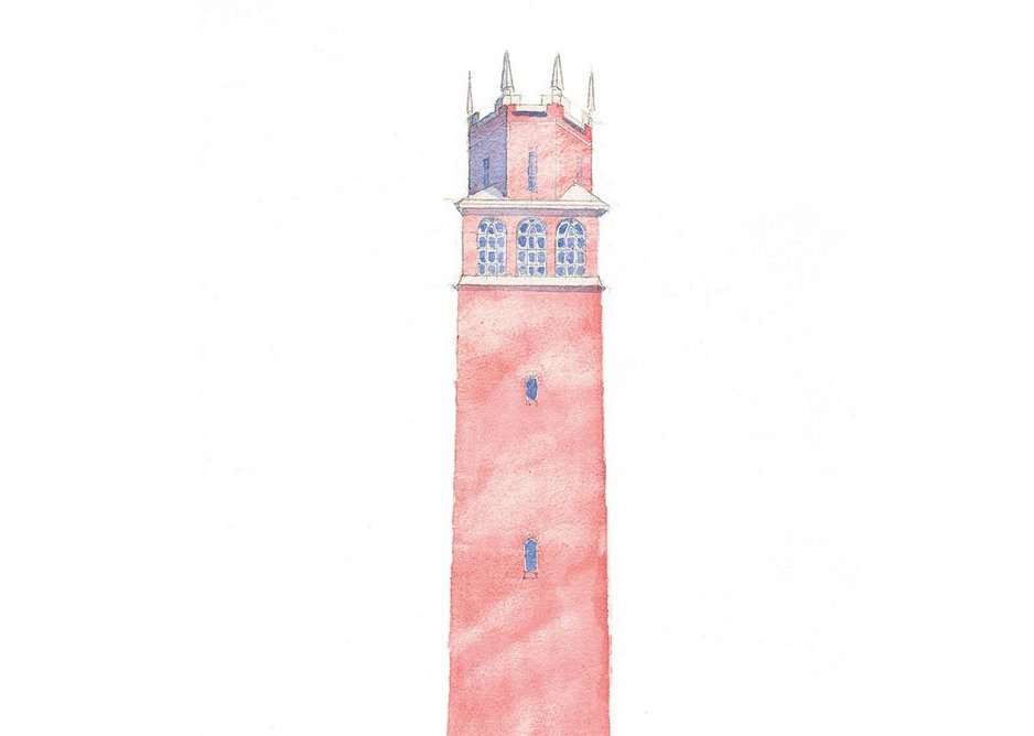 Faringdon Tower, Oxfordshire, built by Lord Berners in 1935 as a birthday present to his boyfriend. Sketch by Rory Fraser