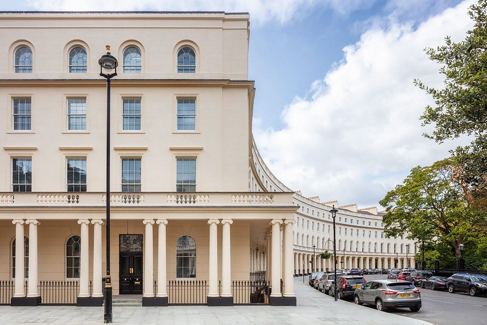 View of the crescent from the top of Portland Place.