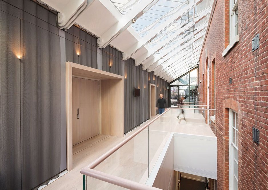 The recital hall lobby connects back to the original Edwardian building.