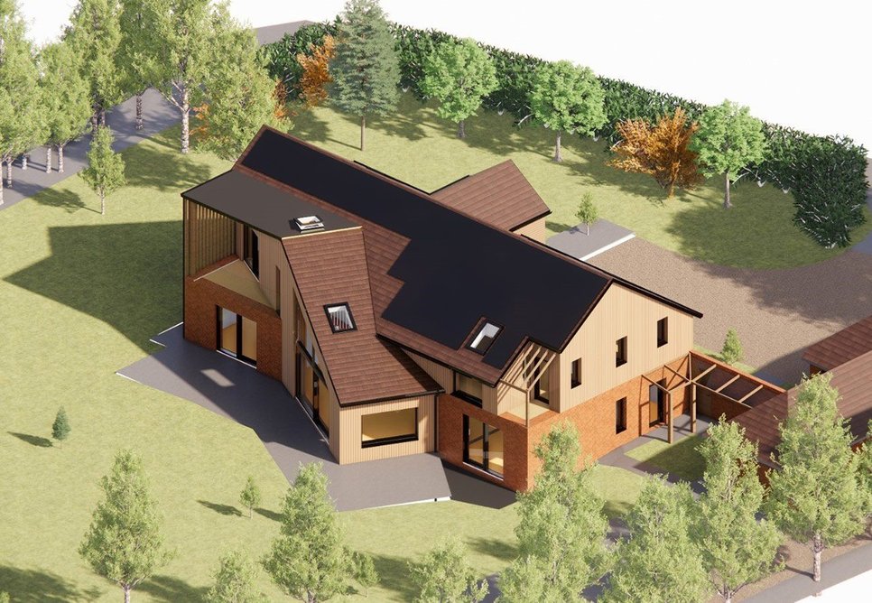 Harpenden self-build Passivhaus dwelling visualisation (currently on site) by A D Practice.