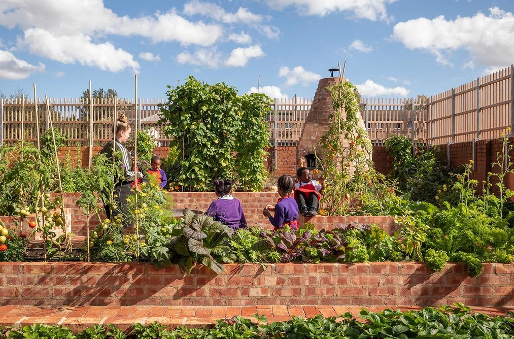 The new productive kitchen garden at Hackney School of Food.