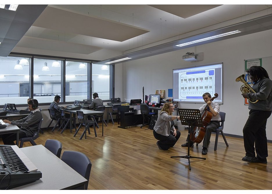 A music room at Bow School with Siniat sound insulation