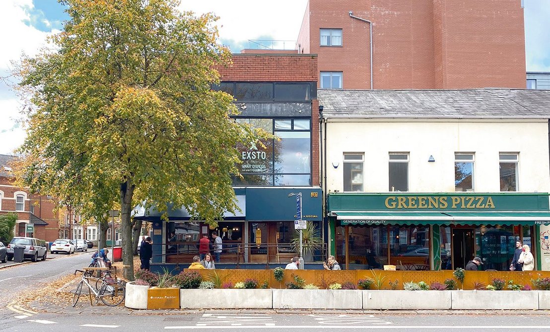 Making space for local activities, the Ormeau Parklet by OGU Architects and MMAS for Belfast Buildings Trust.