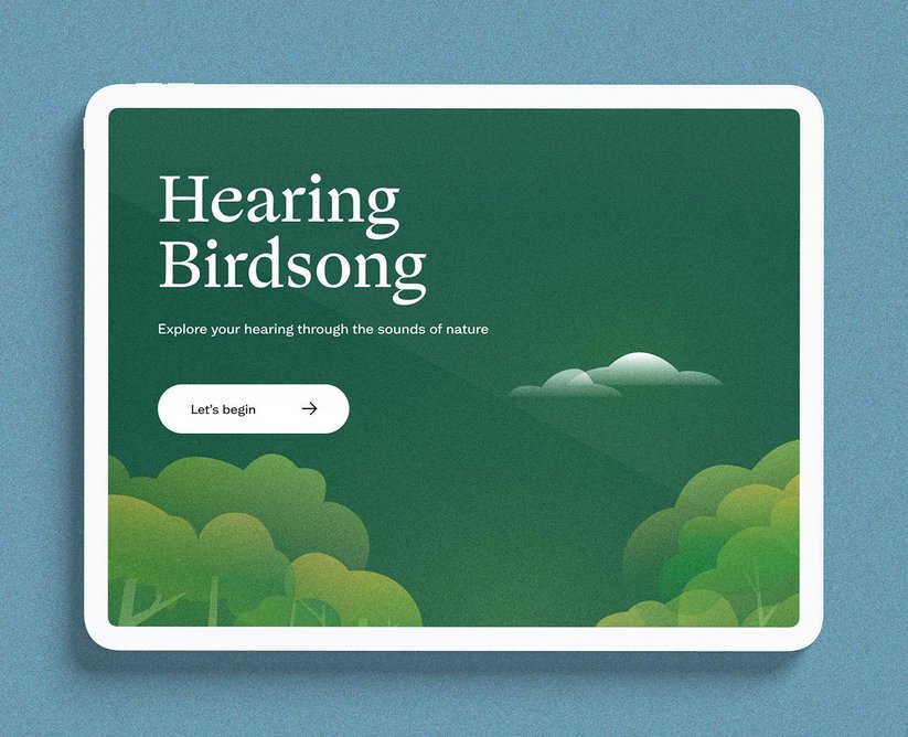 Hearing Birdsong app prototype, courtesy of Kennedy Woods.