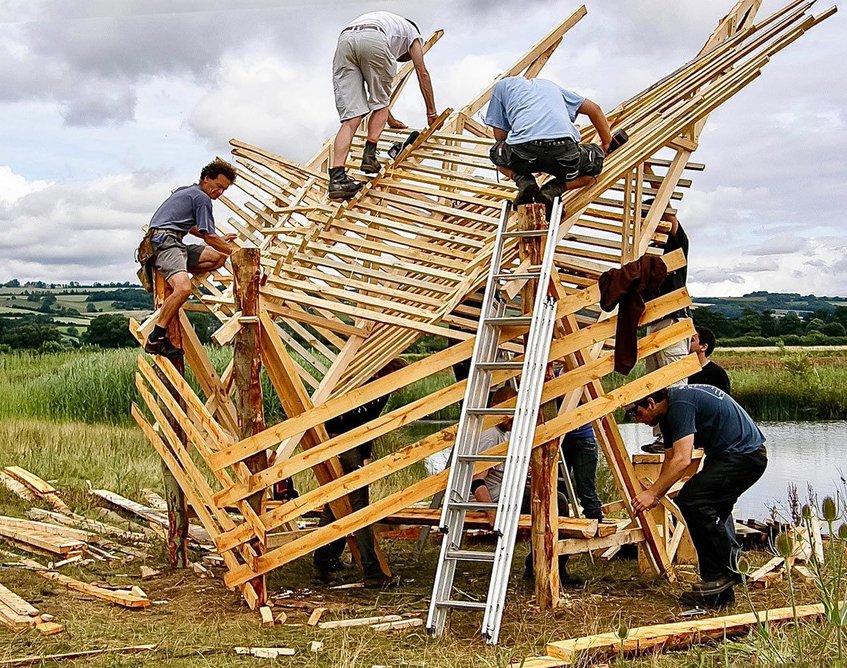 Experimental structure built during the annual Studio in the Woods workshop, where Charley Brentnall was a tutor.