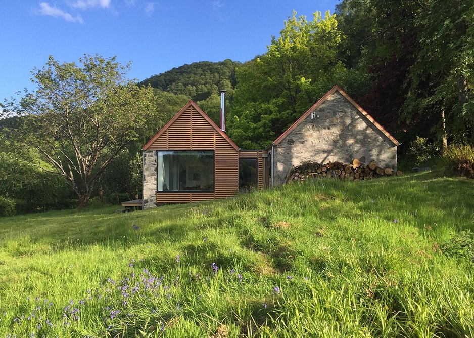 Fernaig Cottage, north elevation, Scampton and Barnett Architects.