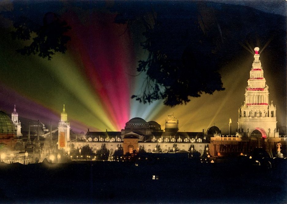 Panama-Pacific International Exposition 1915. Real photo, hand-tinted.