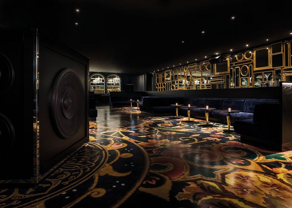 The ‘carpet’ of the nightclub area is in fact a highly robust, hard surfaced dancefloor.