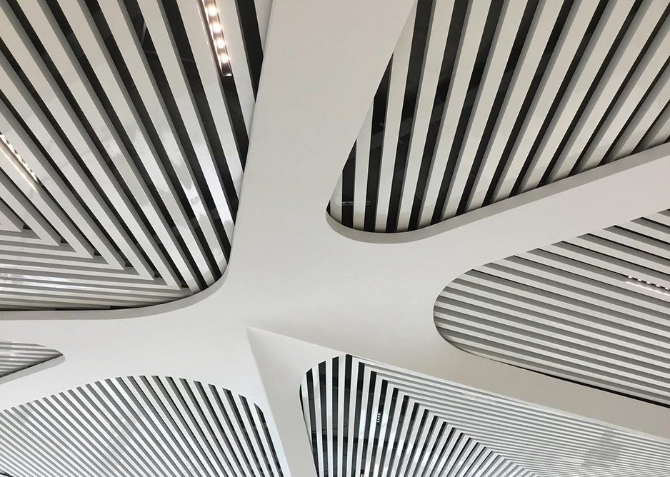 The architects’ work focused on a search for organic forms, including an innovative acoustic ceiling.