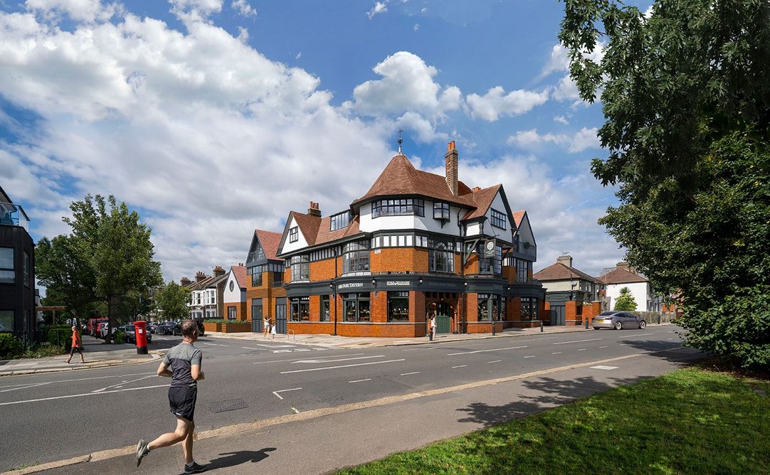 New housing and retained pub, Ealing.