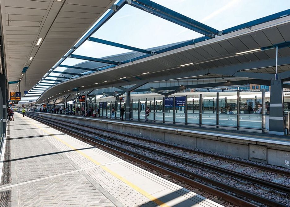 Braced gaps between platform roofs were left open to the elements to reduce maintenance requirements.