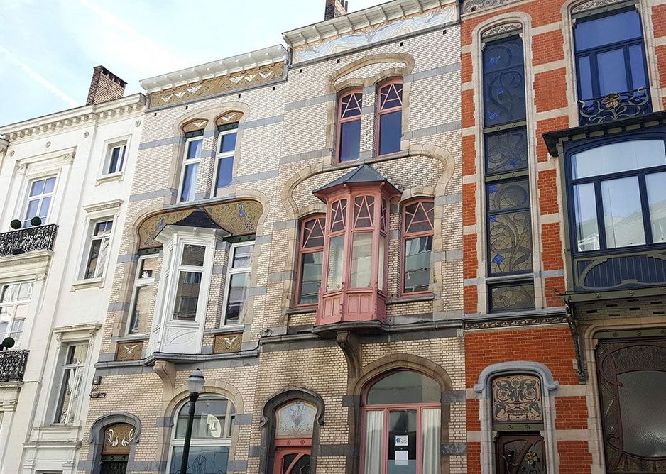 Maison Blerot in Ixelles (right) among its art nouveau neighbours.