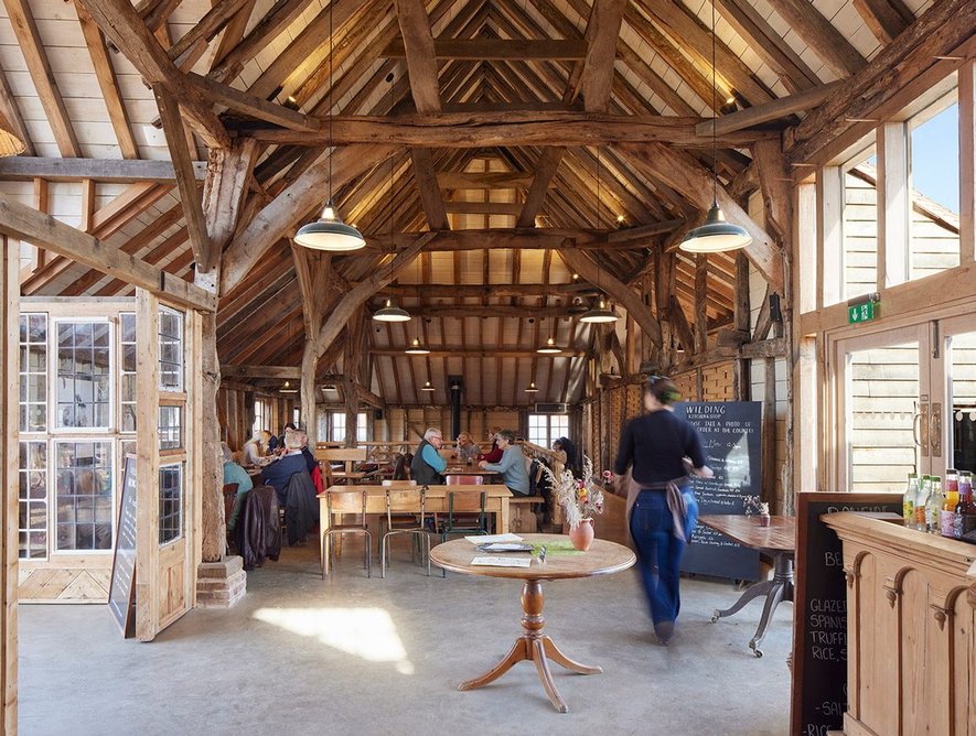 Knepp Wilding Kitchen and Shop by Kaner Olette Architects. Credit: Richard Chivers