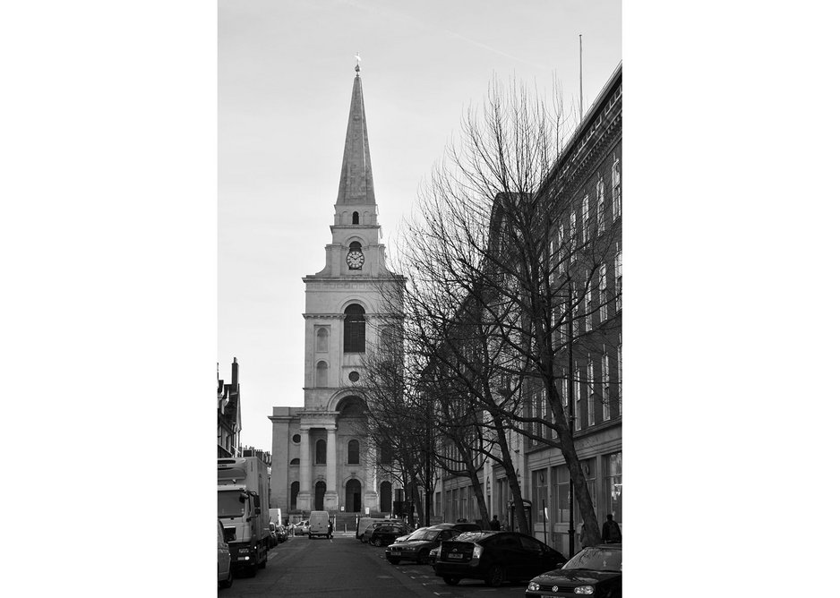 Christ Church, Spitalfieds, at the end of Brushfield Street.