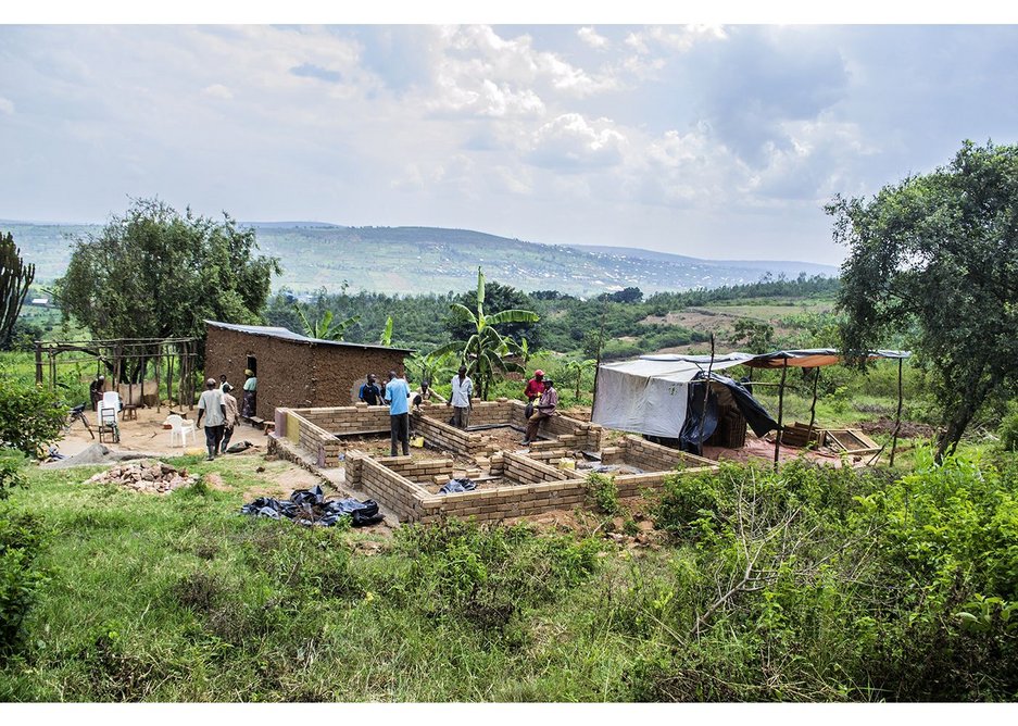 The view across the site down the valley to the nearby town of Nyamata Ntarama, Rwanda, December 2014.