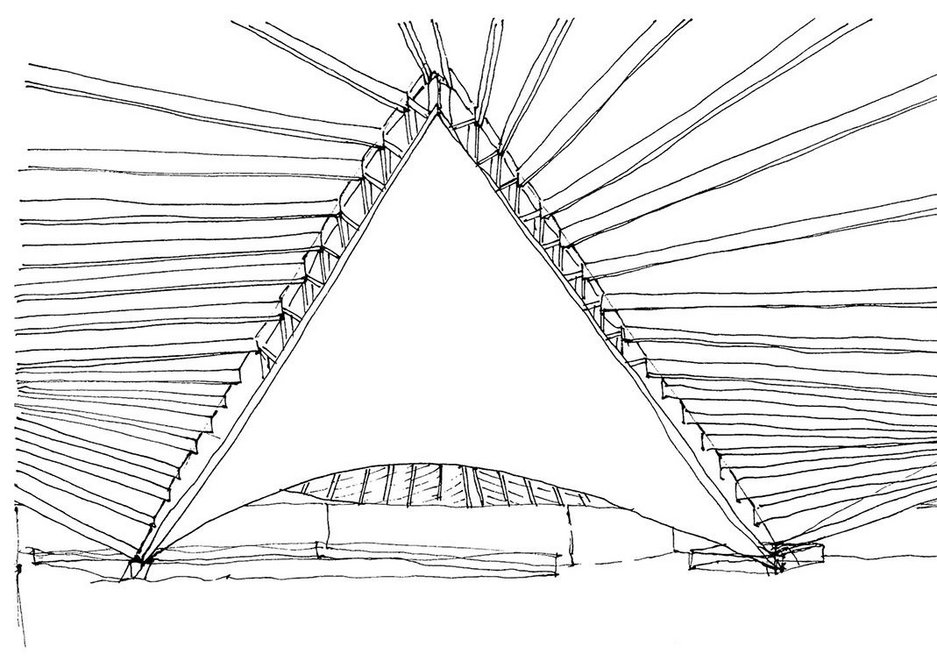 John Pawson sketch is all about the existing roof.