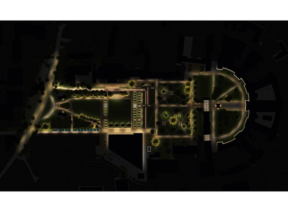 How lighting intensities are scaled across the park, to ensure safe passage and a good sense of security, while enhancing character and protecting ecology.