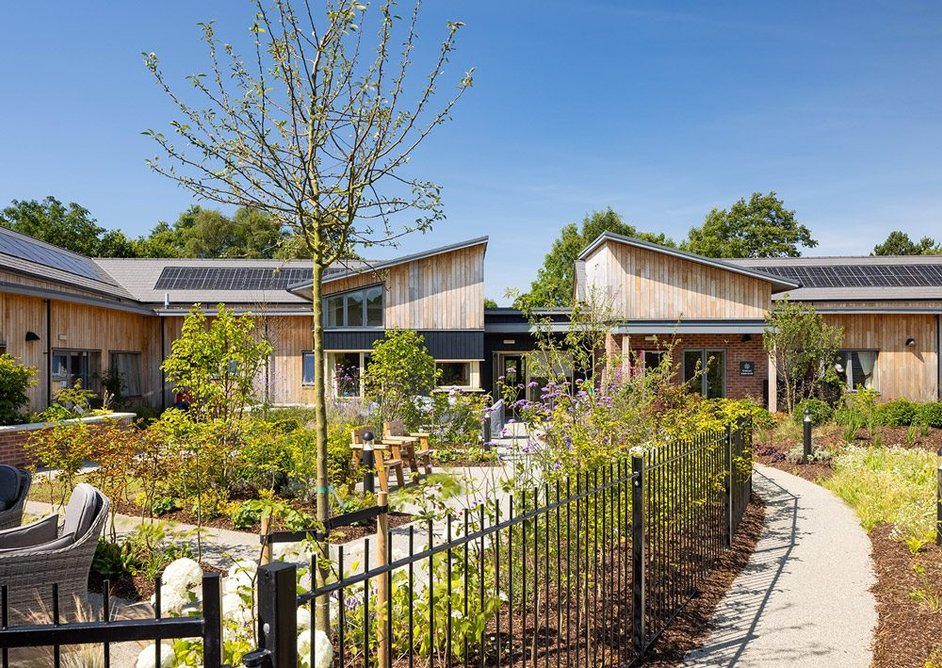 The courtyard garden promotes activity and provides sensory stimulation.