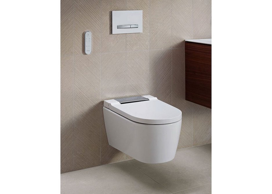 Geberit’s AquaClean Sela WC with Sigma 50 flush plate.