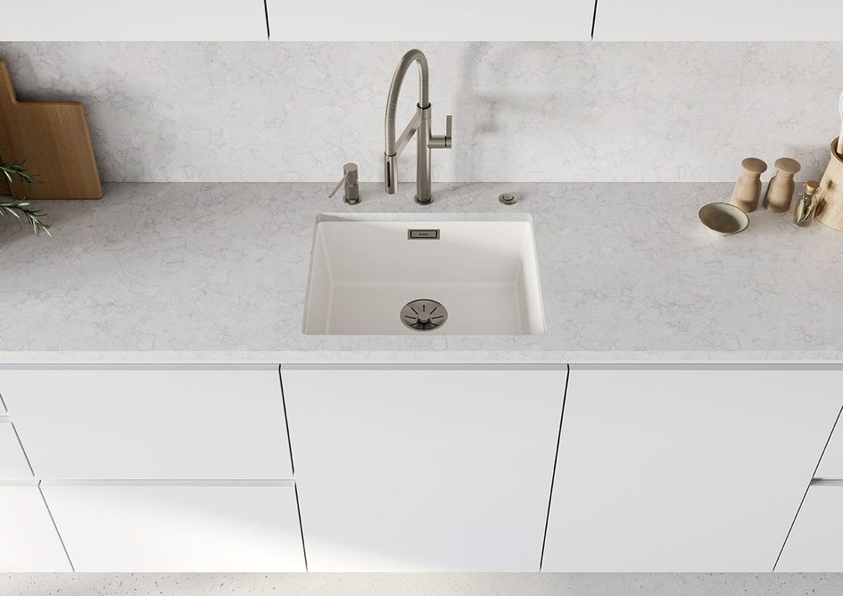 Blanco Culina-S II Mini Sensor PVD steel kitchen tap in Satin Platinum.