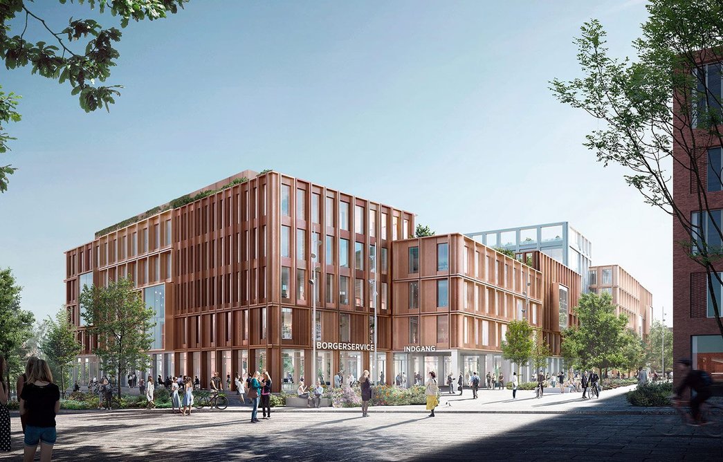 WoodHub, Odense, Denmark, C.F. Møller Architects, 2021–2026. The largest timber building in Denmark, this new government office hub in Odense will house 1,600 public employees.