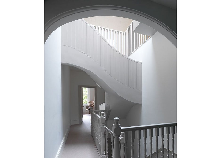 An athletic twist of a staircase in IBLA’s designs for a house in Dukes Avenue, London.