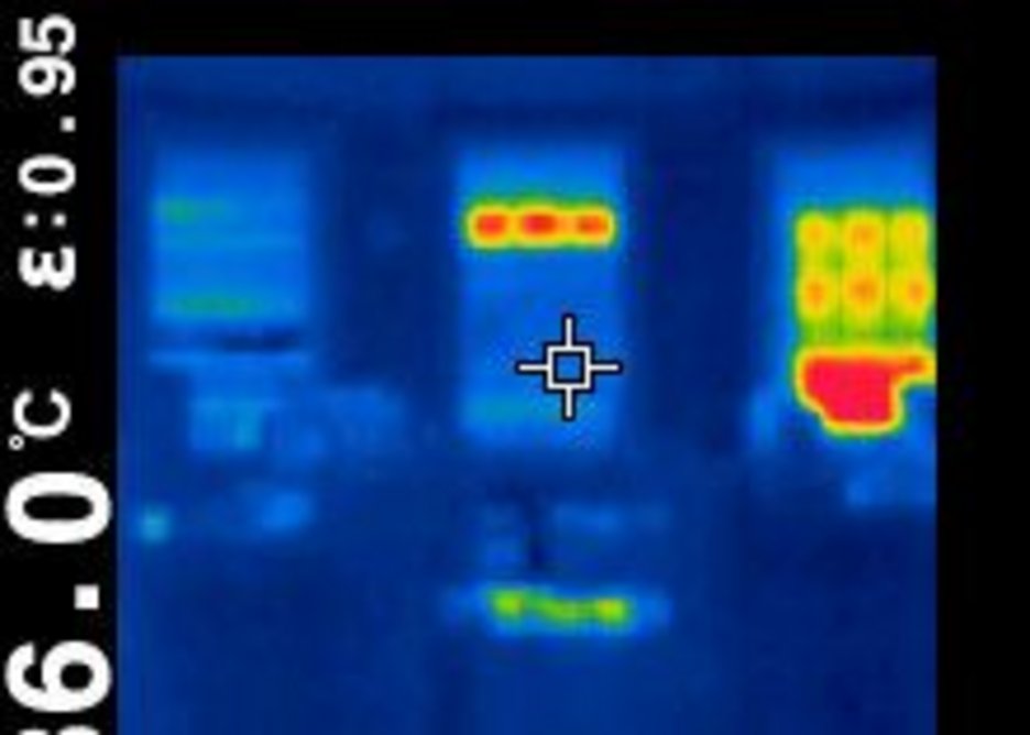 AA blinds as a thermal image.