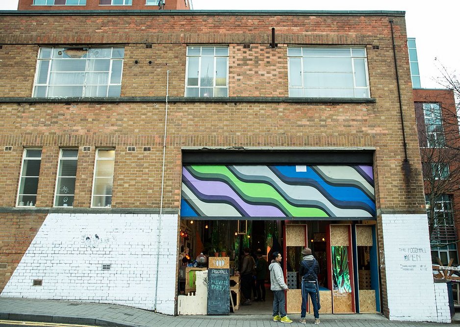 The colourful shutters, iridescent film and lights create a warm space, even on a cold day