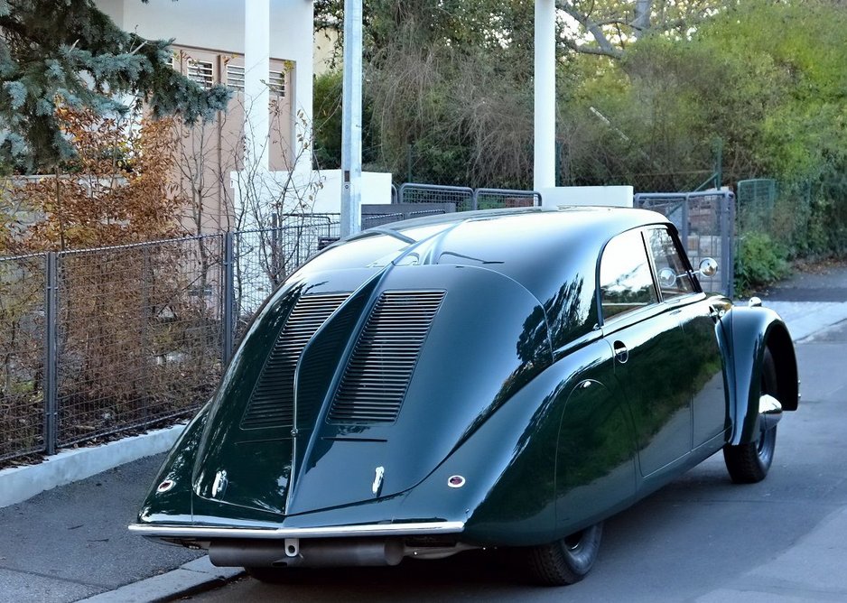 1936 Tatra T77 at Josef Gocar's Villa Glucklich outside Prague, photographed in 2014.