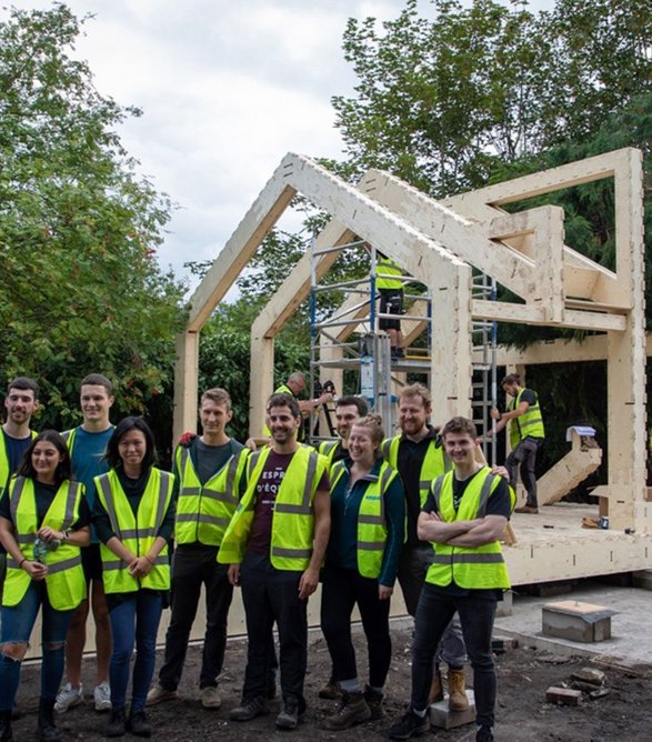 New home for 2nd Whalley Range Scouts using Wikihouse technology being assembled.