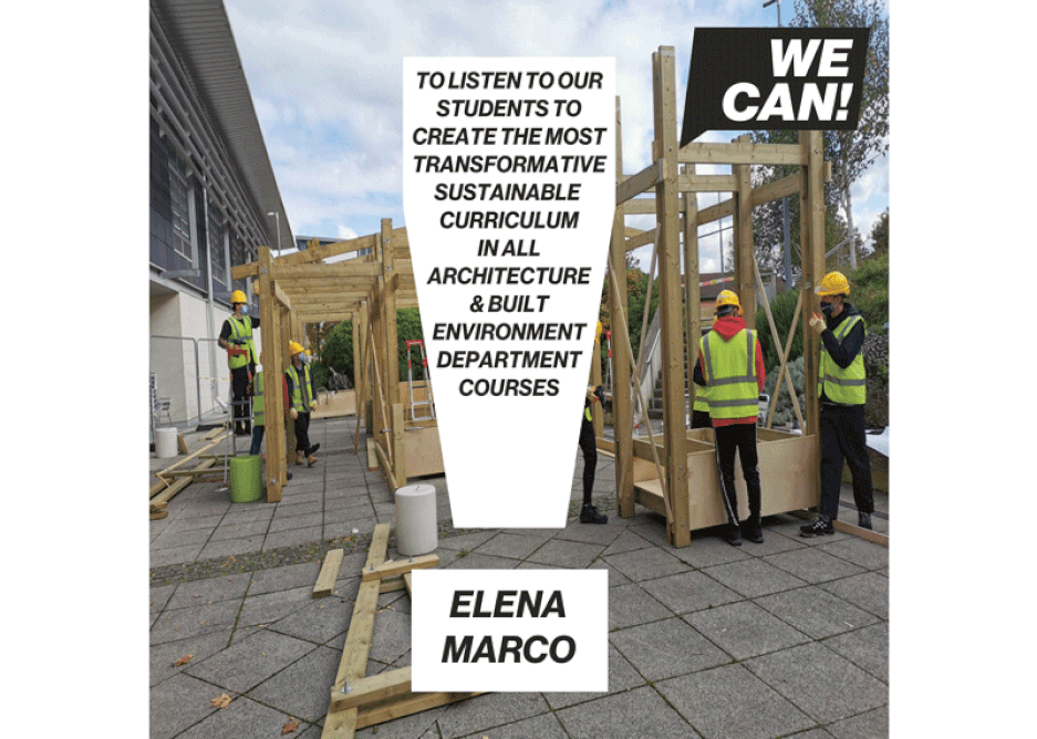 Head of University of West of England’s department of architecture and built environment, Elena Marco, commits to do her bit.