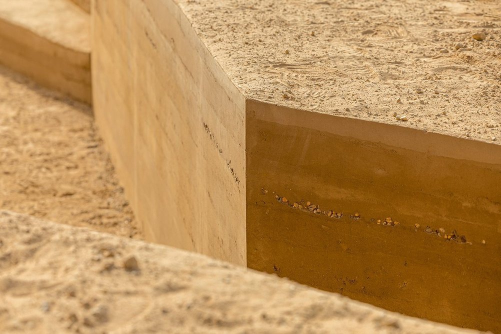 ‘Utilizing 100%  of the excavation in a  rammed earth project  is a testament to  sustainability,’ says  consultant Earthman.