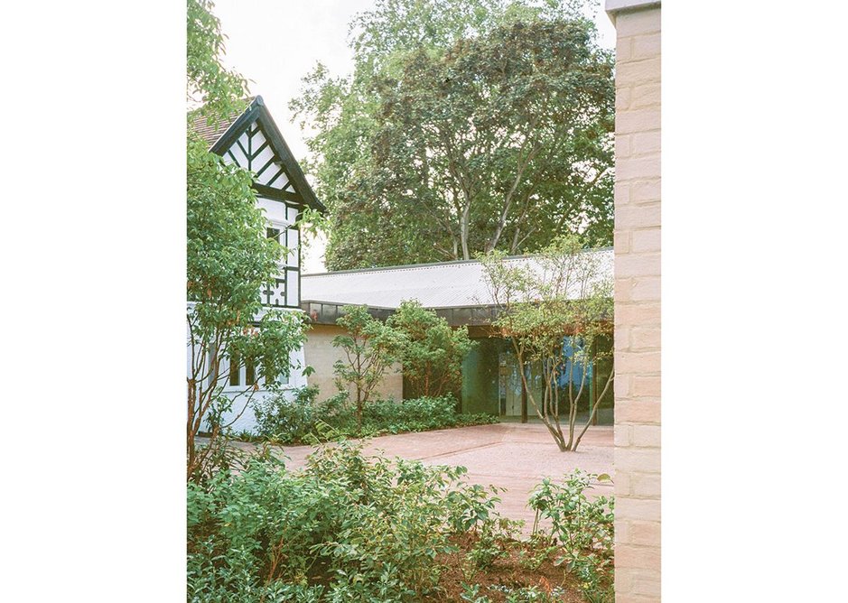 The inner, park-facing courtyard, its third side defined by the old gatekeeper’s lodge.