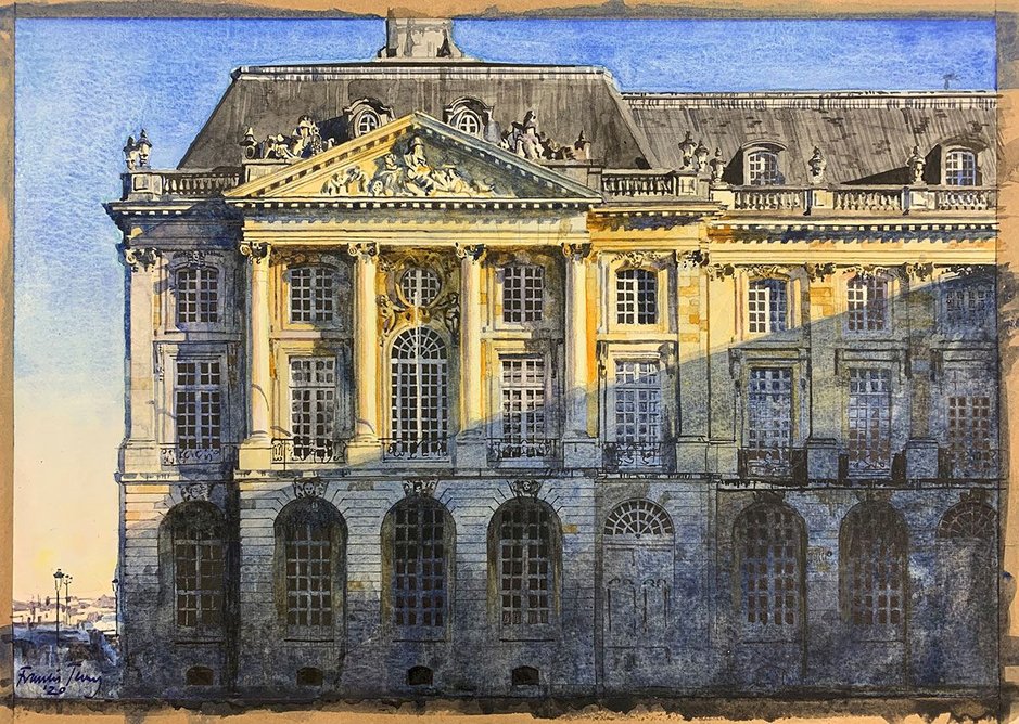 Place de la Bourse, Bordeaux (watercolour 370mm × 260mm)