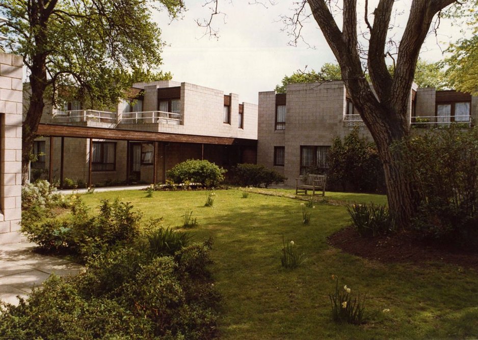 Leigham Court (now Macintosh Court) in the mid-1970s, designed by Kate Macintosh when at London Borough of Lambeth’s architecture department. Completed in1973, the building was Grade II listed in 2015.