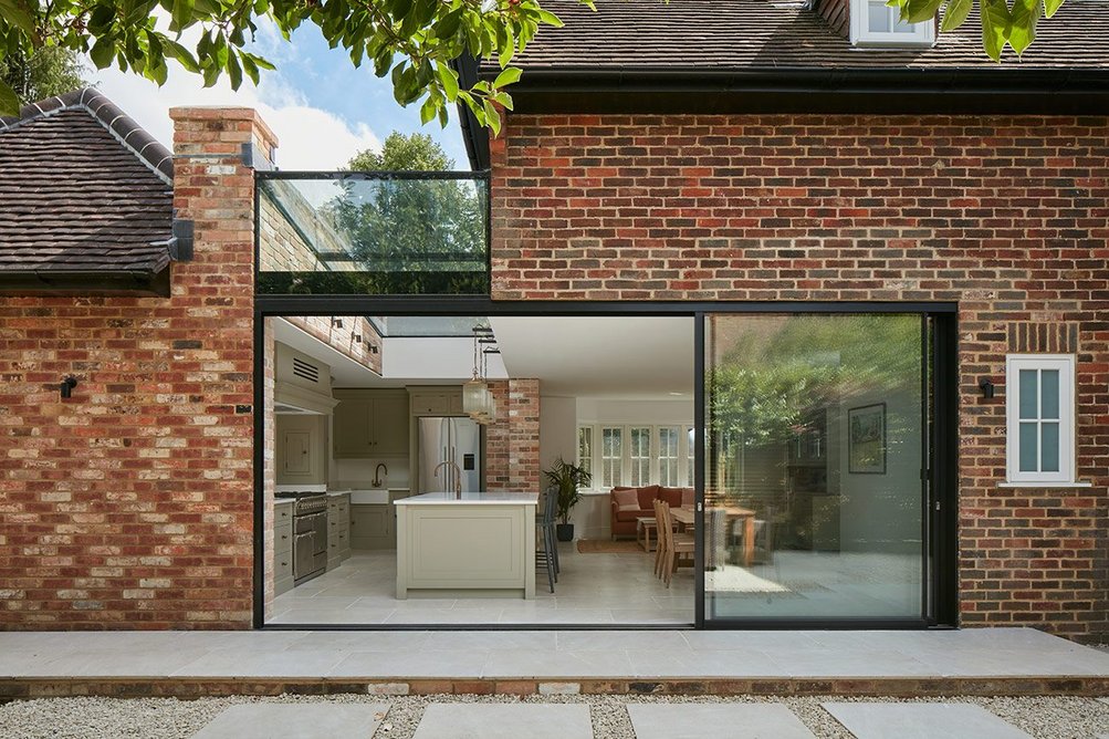 Maxlight sliding doors at a country house in Surrey.