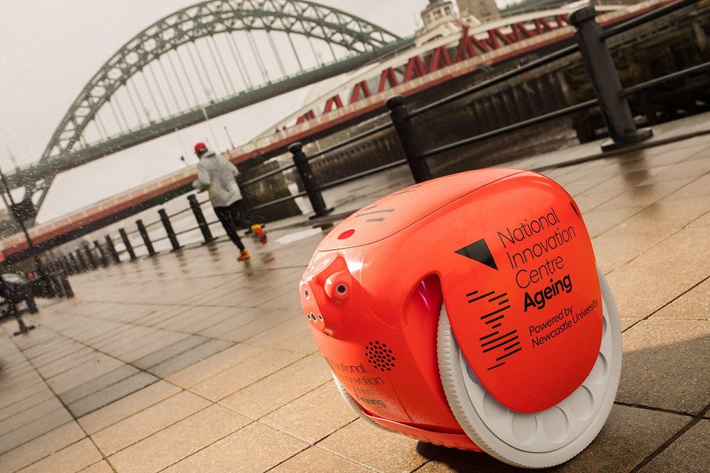 Gita, a mobile cargo-carrying robot, out and about in the city, courtesy of UK National Innovation Centre for Ageing.