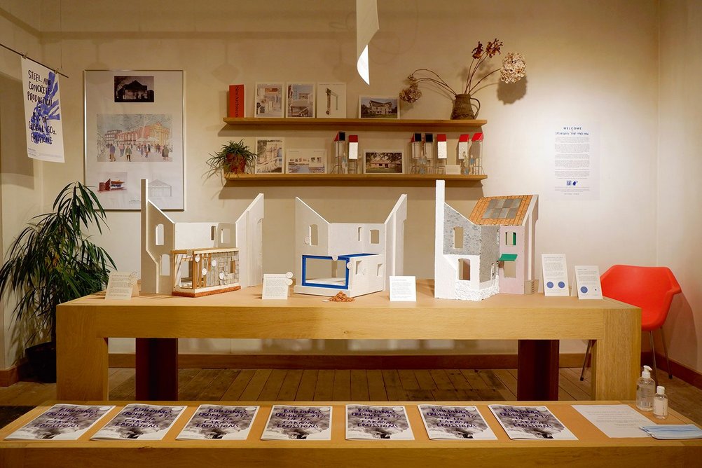 The Decarbonise show features models made of found or recycled materials.