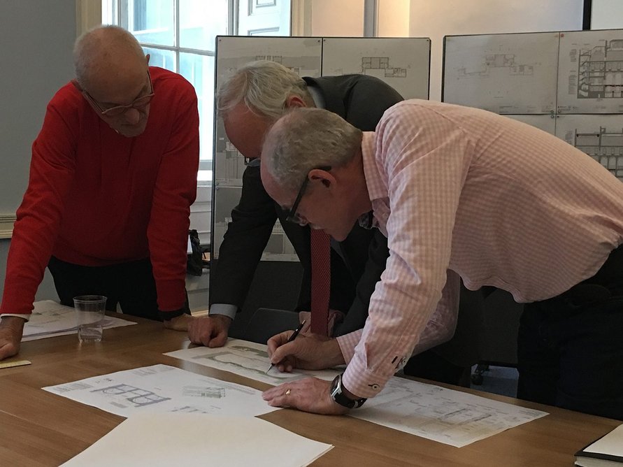 David Derby (right) during the collaboration with Witherford Watson Mann on The Courtauld project.